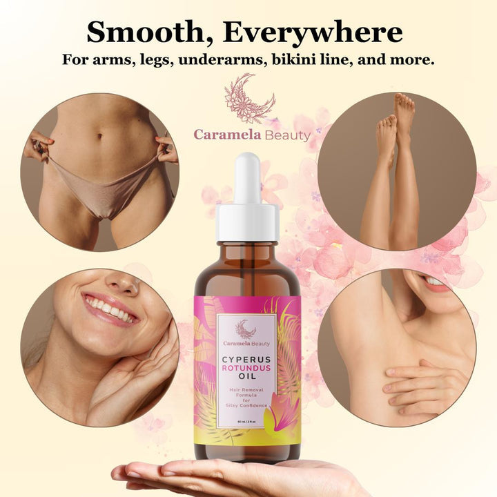 Hair Removal Oil with Natural Ingredients - Cyperus Rotundus Oil for Silky Skin